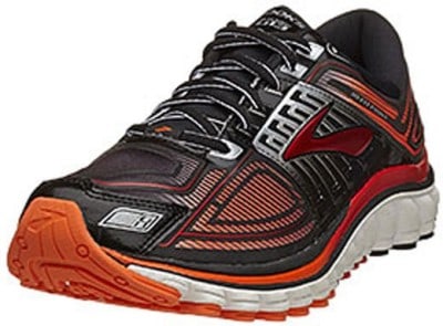 black red silver brooks shoes