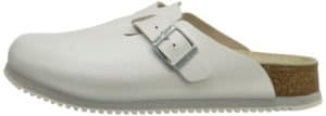 Birkenstock Unisex Professional Boston Super Grip Leather Slip Resistant Work Shoe,White,41 M EU white super grip birkenstock slip on