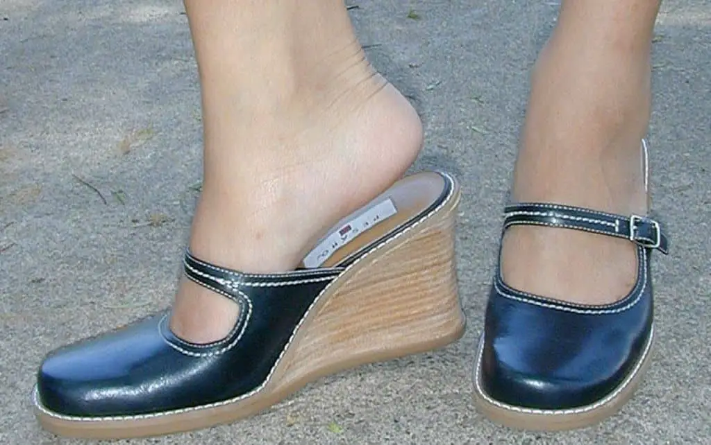 mules maryjane black wedge heel