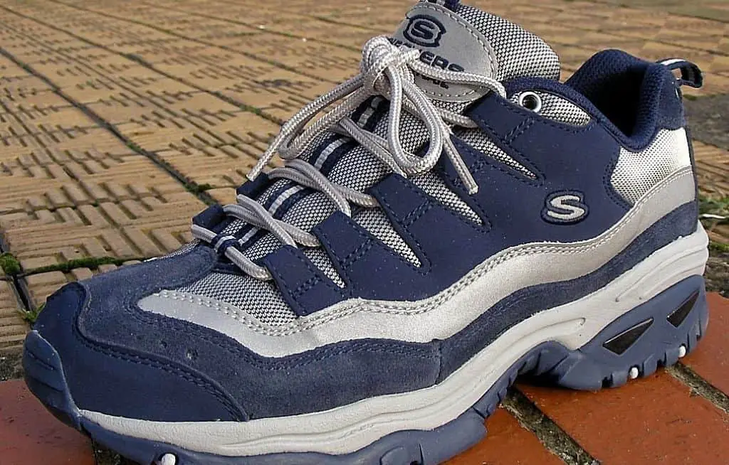 blue and grey skechers sports shoes