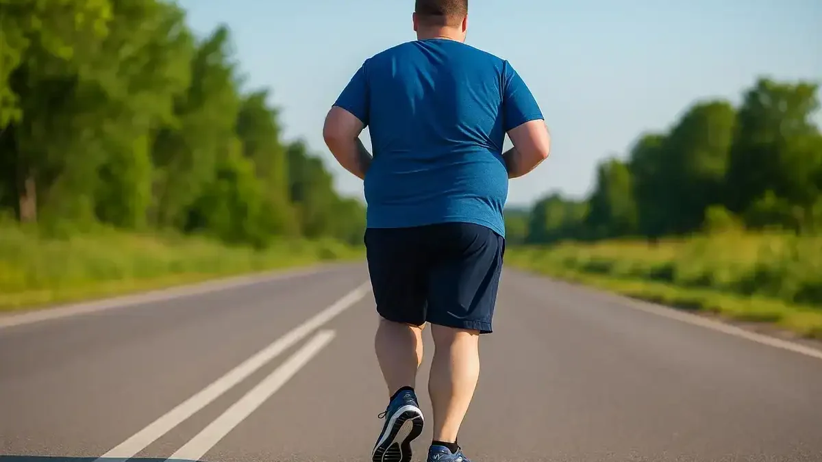 heavy male runner