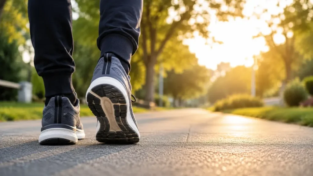 man walking with plantar fasciitis