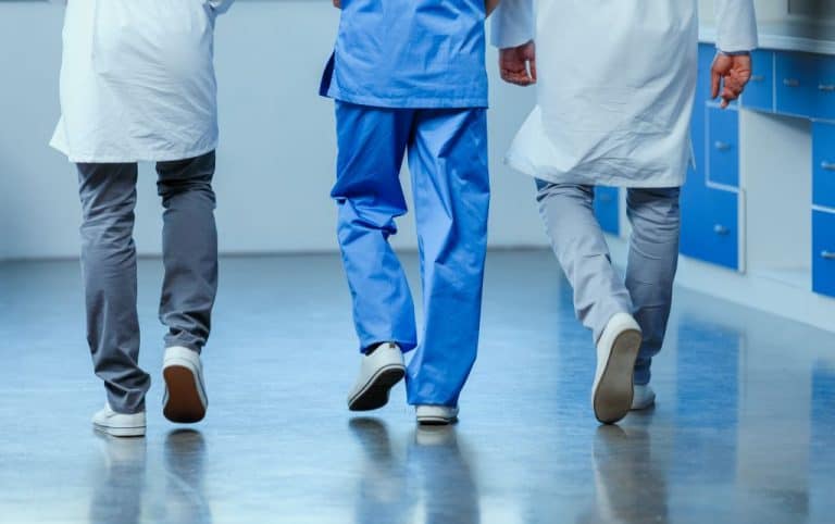 Doctors walking in a clinic
