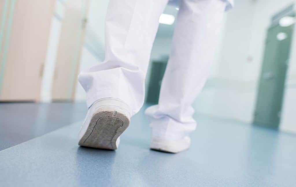doctor walking in a hospital