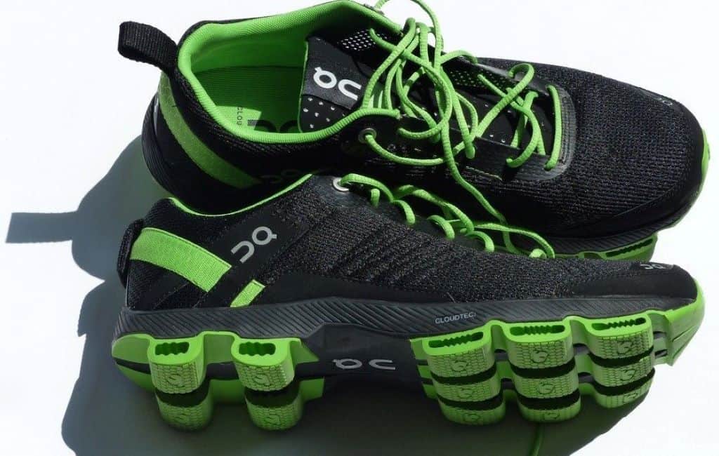 green and black on shoes