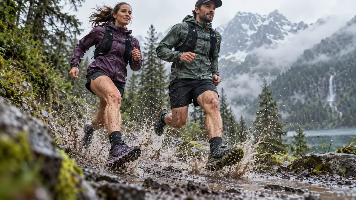 Trail running in waterproof shoes