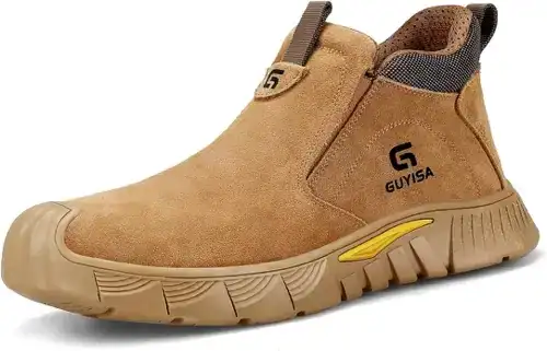 GLANOUDUN Slip-On Steel Toe Welding Boots