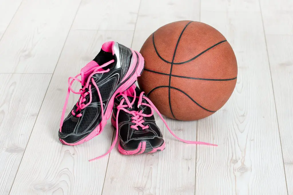 pink basketball shoes