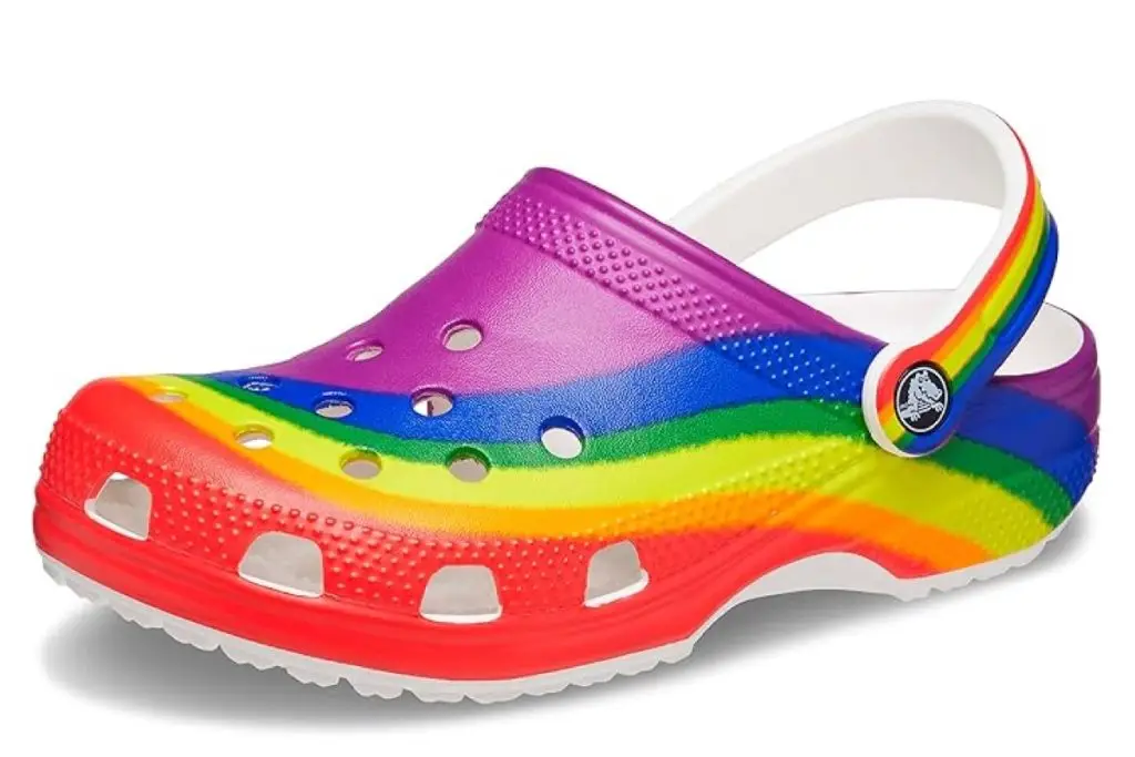 crocs clogs in rainbow colors