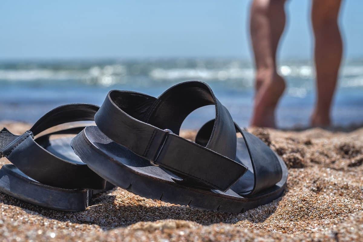 black sandals