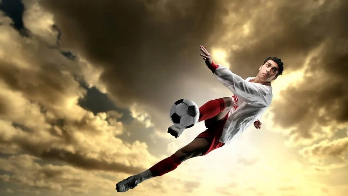 soccer player wearing cleats
