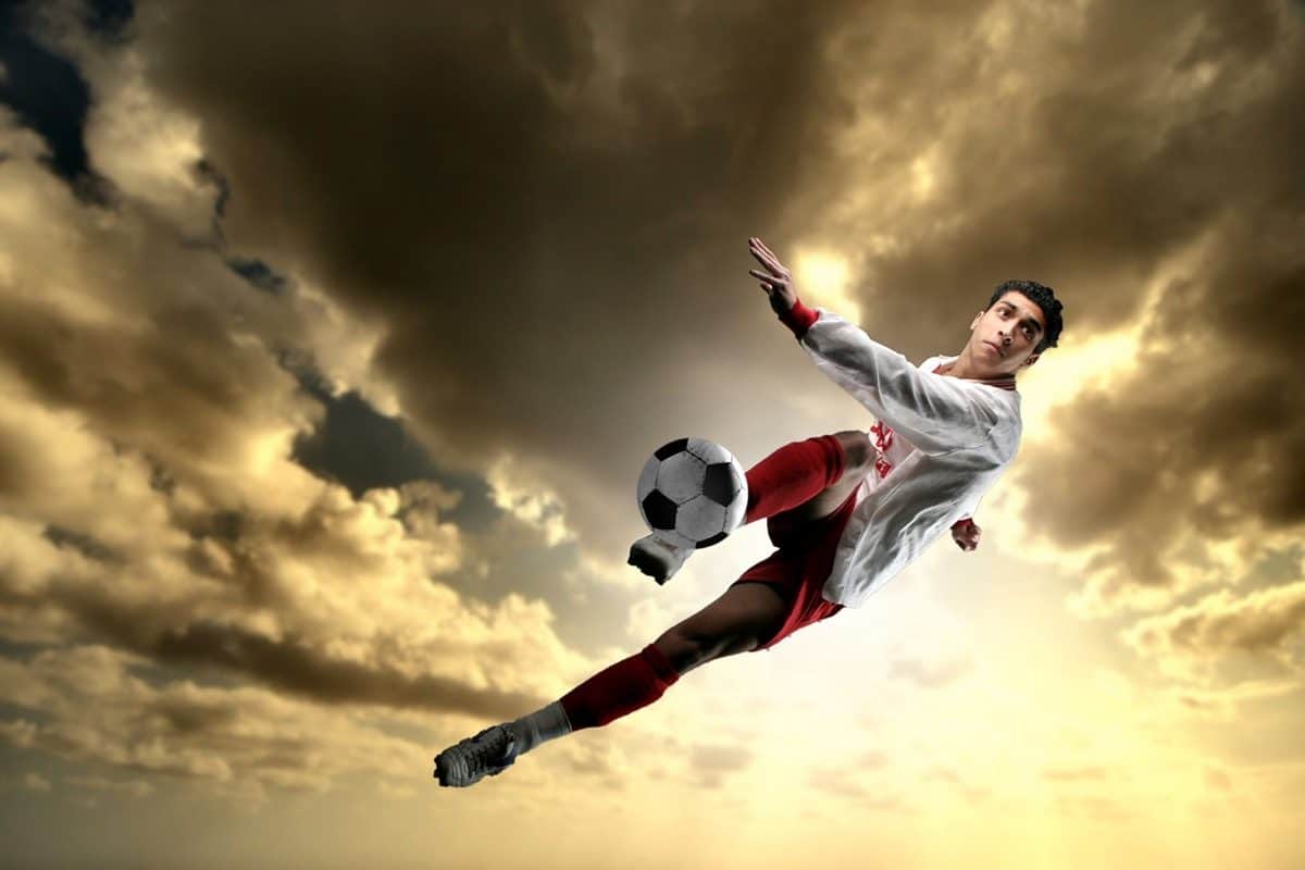 soccer player wearing cleats