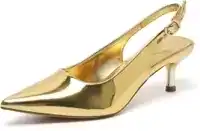 gold kitten heels