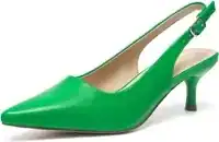 green kitten heels