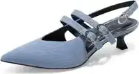 arromatic denim kitten heels