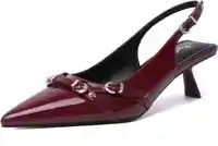 burgandy kitten heels