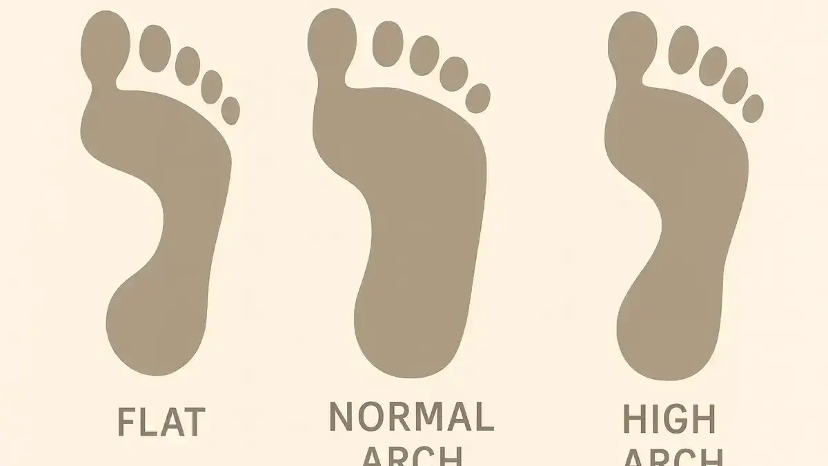 high arch feet compared to normal arches and flat feet