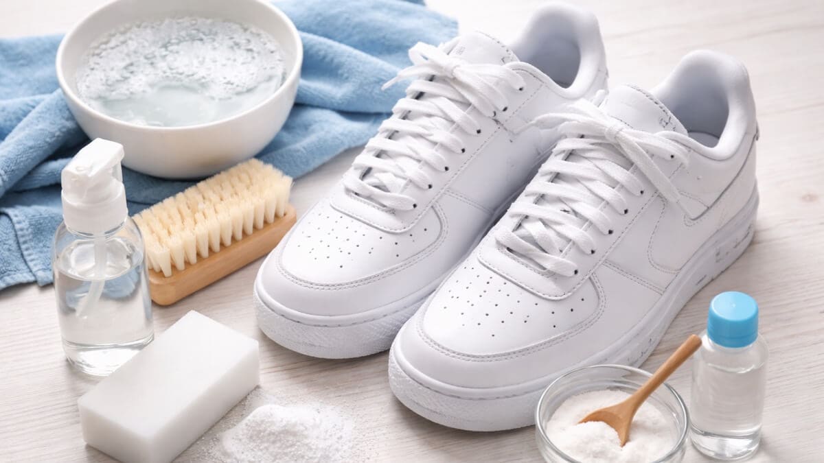 cleaning white shoes