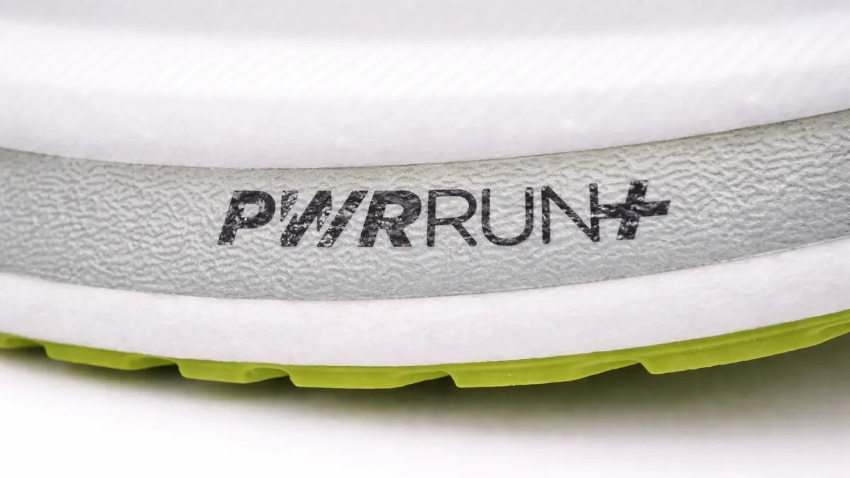 PWRRUN+ foam on Saucony shoe
