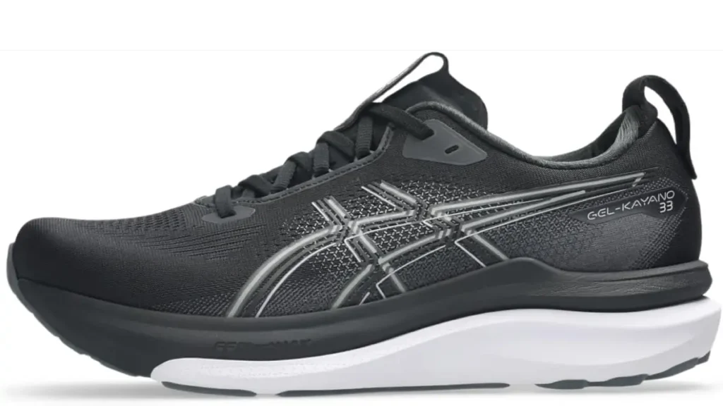 ASICS Gel-Kayano 33 stability running shoe shown from the side
