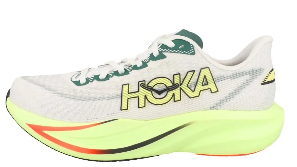 hoka mach 7 shoe viewed from the side