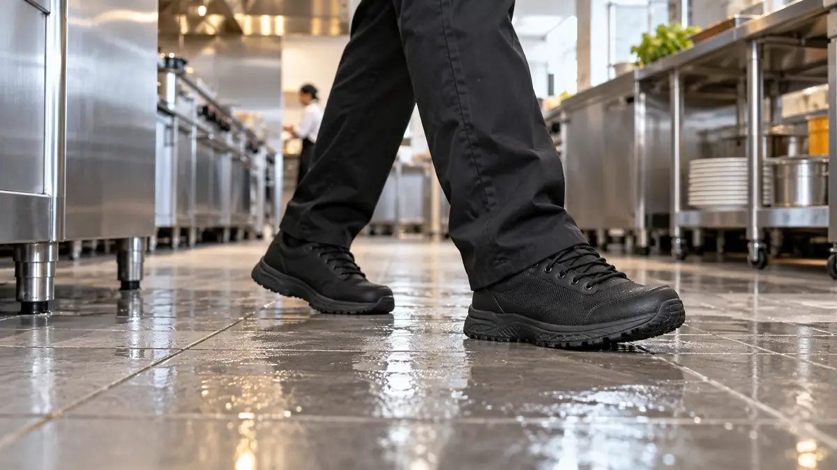 slip resistant shoes at work