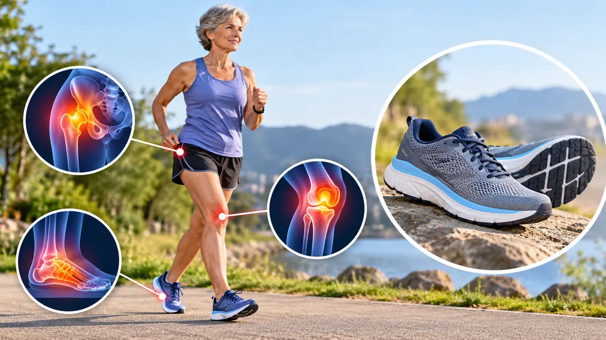 woman whose feet and knees and hips hurt when running or walking